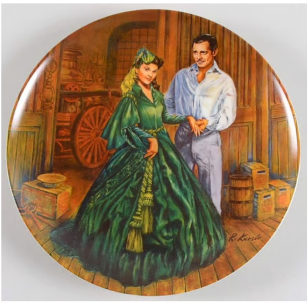 Skarlette’s Green Dress LE Plate (No Box) “Gone With The Wind” By Edwin Knowles